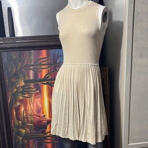 Chic Beige Sleeveless Mini Dress